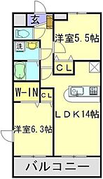 ウィステリア 2LDKの間取図画像