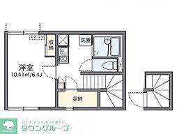 レオネクストAstyFiore 1Kの間取図画像