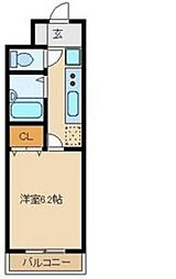 ドミール上福岡 1Kの間取図画像