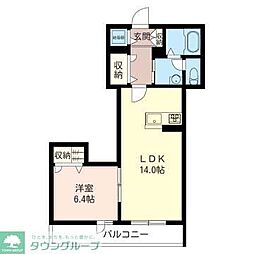 シャイニングK-3 1LDKの間取図画像