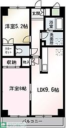 アンシャンテ朝霞台 2LDKの間取図画像