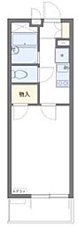 レオパレスグリーンフラットF 1Kの間取図画像