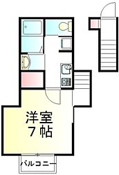 キャメル志木市本町2 1Kの間取図画像