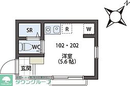 シエスタヴィラ清瀬1 ワンルームの間取図画像
