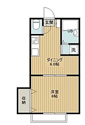 ビレッヂ斉藤 1DKの間取図画像
