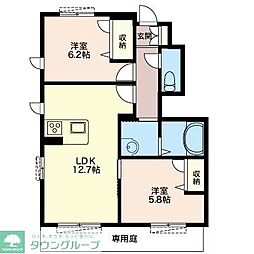 アミコート2 2LDKの間取図画像