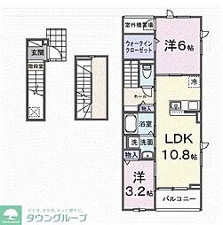 ヒカルサ川越南古谷イースト 2LDKの間取図画像