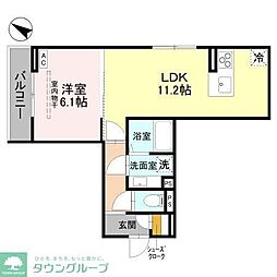 D-Sereno宮戸 1LDKの間取図画像