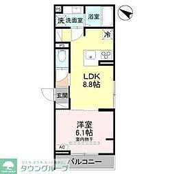 D-Sereno宮戸 1LDKの間取図画像