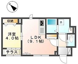EXCELLENT上福岡 1LDKの間取図画像