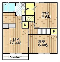 エトワール 2LDKの間取図画像
