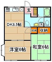メゾン石原 2DKの間取図画像