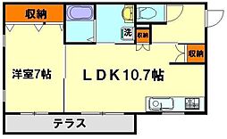 サンキャッスル 1LDKの間取図画像
