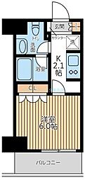 京急本線 戸部駅 徒歩4分の賃貸マンション 5階1Kの間取り