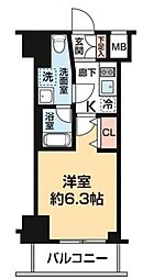 ガレリアレジデンス石川町 10階1Kの間取り