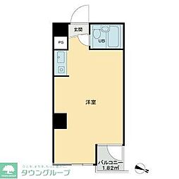 メゾーネ山下町 4階ワンルームの間取り