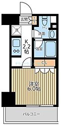 京急本線 戸部駅 徒歩4分の賃貸マンション 7階1Kの間取り