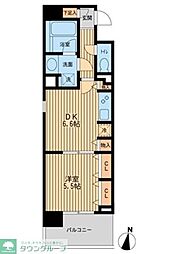 ドゥーエ横濱台町 8階1DKの間取り