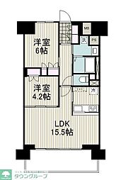 リーラ横浜川和町 2LDKの間取図画像