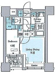 ＧＲＡＮ　ＰＡＳＥＯ横濱関内ＰＲＥＭＩＵＭ 7階1LDKの間取り