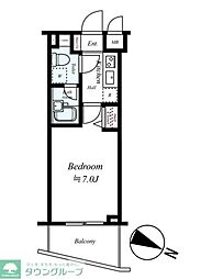 グリアス横浜ウエストフォルム弐番館 6階1Kの間取り