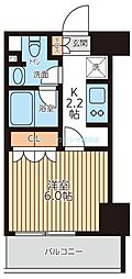 京急本線 戸部駅 徒歩4分の賃貸マンション 2階1Kの間取り