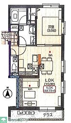 キリッシュパーク 1LDKの間取図画像