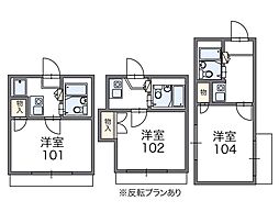 レオパレススプリーム三ツ沢 1Kの間取図画像
