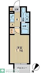 HF関内レジデンス 1Kの間取図画像