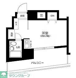 シーズ西横浜 ワンルームの間取図画像