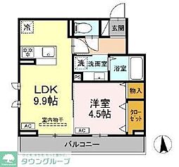 D'Bless横濱岸根公園I 1LDKの間取図画像