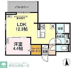 D'Bless横濱岸根公園I 1LDKの間取図画像