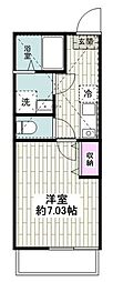 リーヴェルポート横浜西口カルナ 1Kの間取図画像