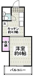 メゾン二本榎 1Kの間取図画像
