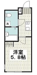 ガーデンヒルズ本牧町 1Kの間取図画像