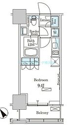 パークアクシス横濱関内スクエア ワンルームの間取図画像