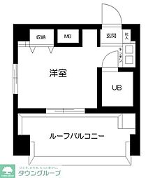 スカイコート横浜平沼 ワンルームの間取図画像