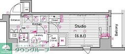 グランドガーラ横濱山下町 1Kの間取図画像