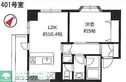 サンワイズ横浜 1LDKの間取図画像