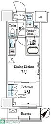 パークアクシス横浜伊勢佐木町通り 1DKの間取図画像