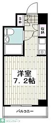 パークノヴァ横浜弐番館 ワンルームの間取図画像