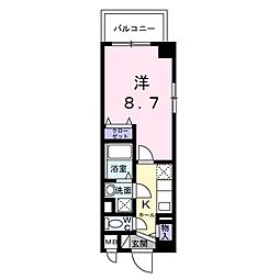 フロレゾン 2階1Kの間取り