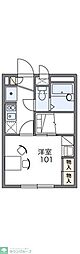 レオパレスさくらブリッサII 2階1Kの間取り