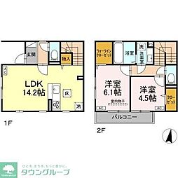ワイズ・グラン 2階2LDKの間取り