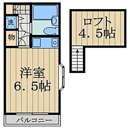 ウイックス三鷹 2階ワンルームの間取り
