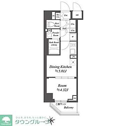 ブランシエスタ荻窪 6階1DKの間取り