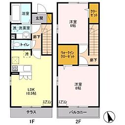 サンライズ武蔵野 1階2SLDKの間取り