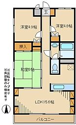 グランドール一橋学園1 3階3LDKの間取り