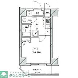 ライジングプレイス練馬関町 10階1Kの間取り