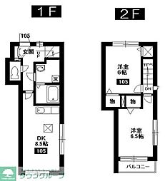 クレスト吉祥寺 1階2DKの間取り